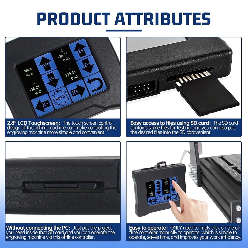 Panneau de commande LCD à écran tactile pour routeur CNC GRBL 1.1 série 3018 4540 pour tâches de coupe en plastique