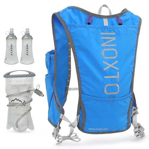 INOXTO Running Hydration Vest Backpack,Lightweight Insulated Pack with 1.5L Water Bladder Bag Daypack for Hiking Trail Running Cycling Race Marathon for Women Men