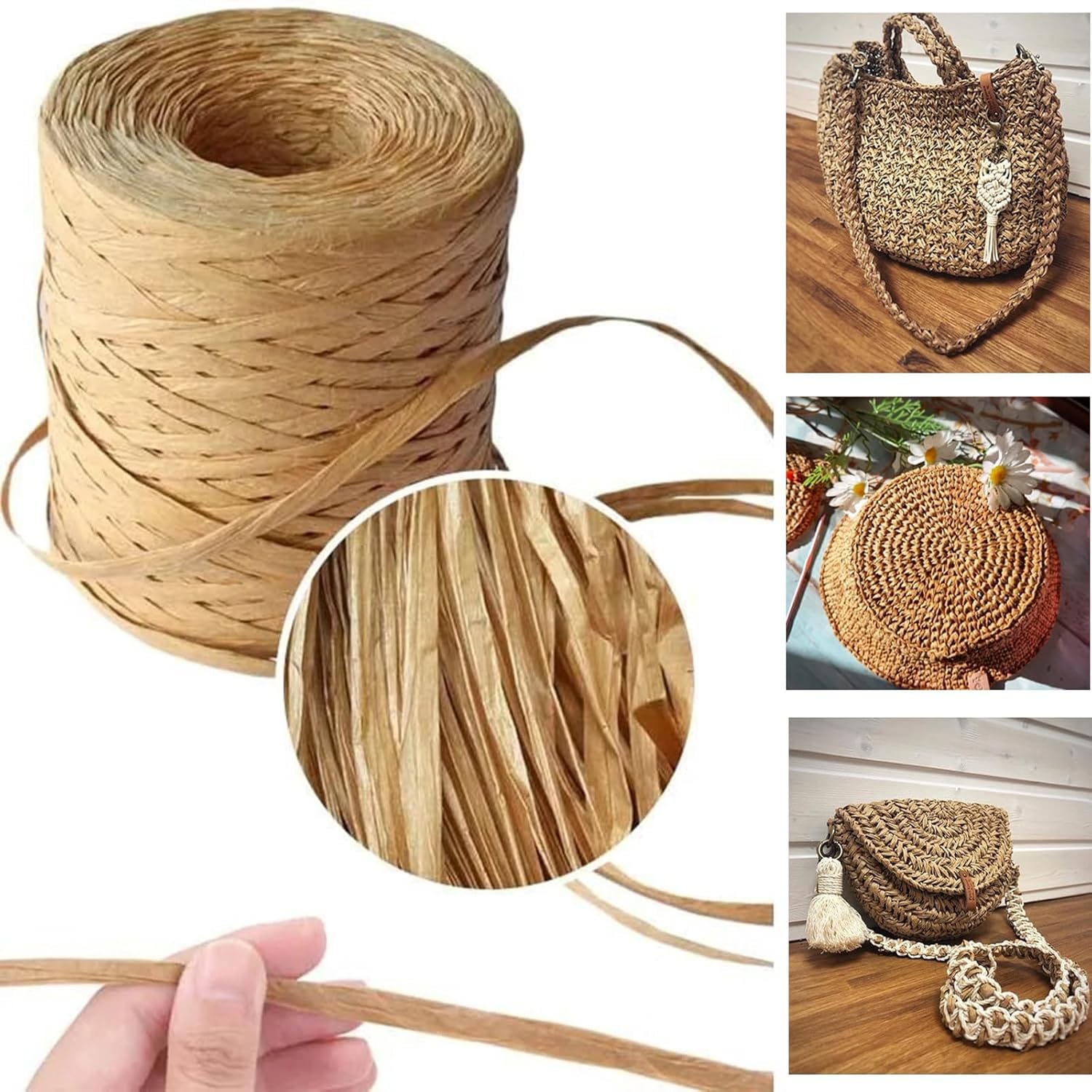 2 Rotoli Nastro Rafia Naturale - 400mt Totali | Per Decorazioni, Pacchi Regalo E Fai Da Te - Foto 6