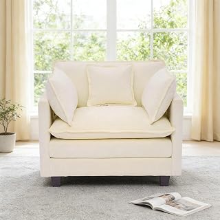 Redlife 42.5" Single Sofa Chair, Chenille Upholstered Accent Chair Set