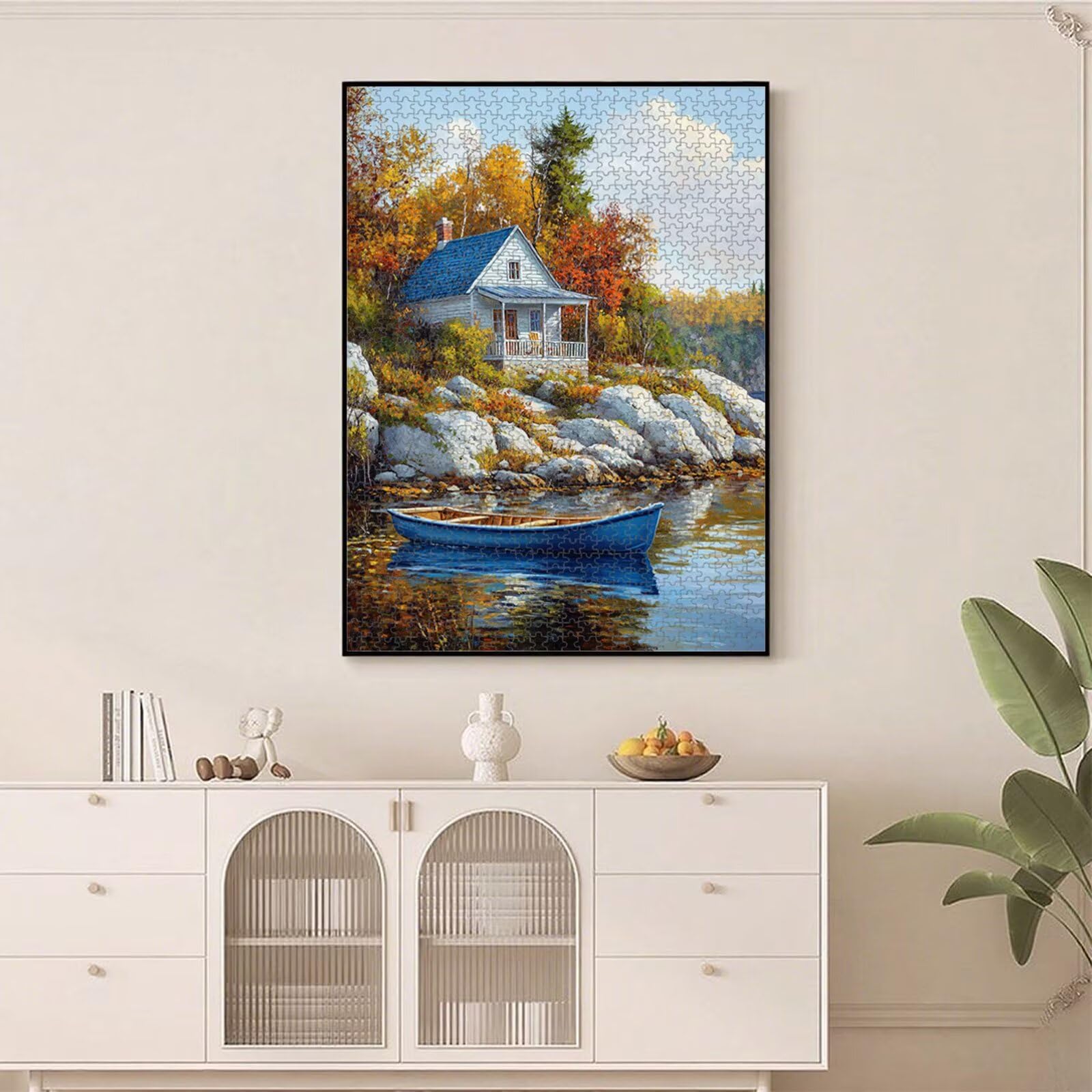 1000 elementów, puzzle dla dorosłych, jesień i krajobraz, drewniane puzzle 1T#1541 | Drewniana konstrukcja, precyzyjne cięcie, jasne kolory, statyczne hobby, relaks, dekoracja domu, prezent, 50 x 75 cm