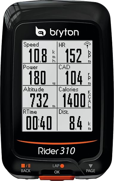 Bryton, Rider 310T, GPS con Cadenza e Fascia Cardio, Unisex - Adulto, Nero  : Sport e tempo libero
