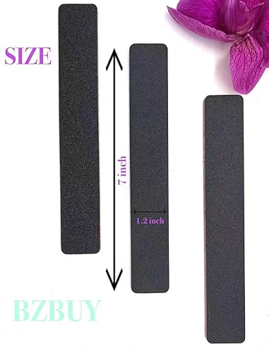 Miniatura 3 de Lima de uñas Jumbo 50 piezas profesional de doble cara grano 80/80, lima de uñas de esmeril, herramienta de manicura y pedicura negra y limas de