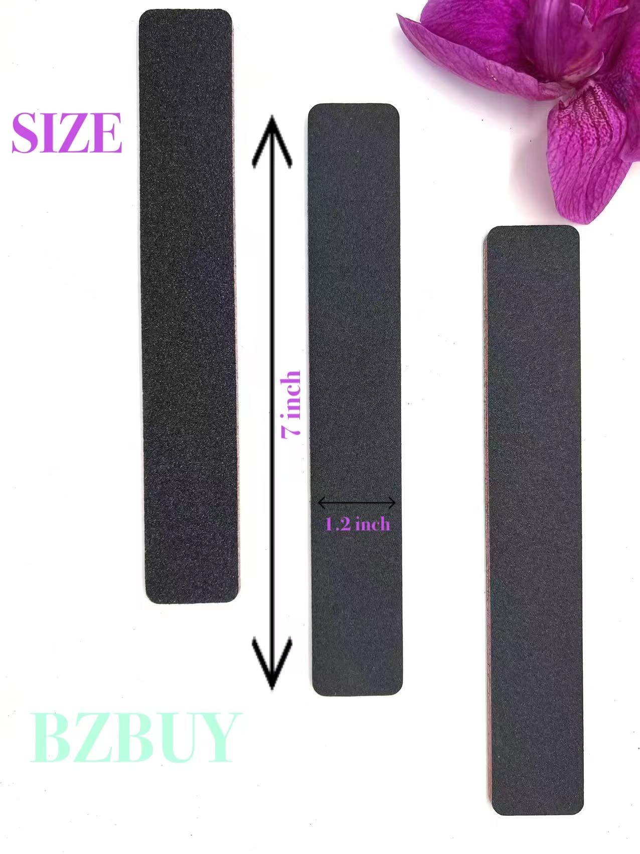 Lima de uñas Jumbo 10 piezas profesional de doble cara grano 100/180 limas de uñas Junta de esmeril Zebra manicura pedicura herramienta y limas de uñas