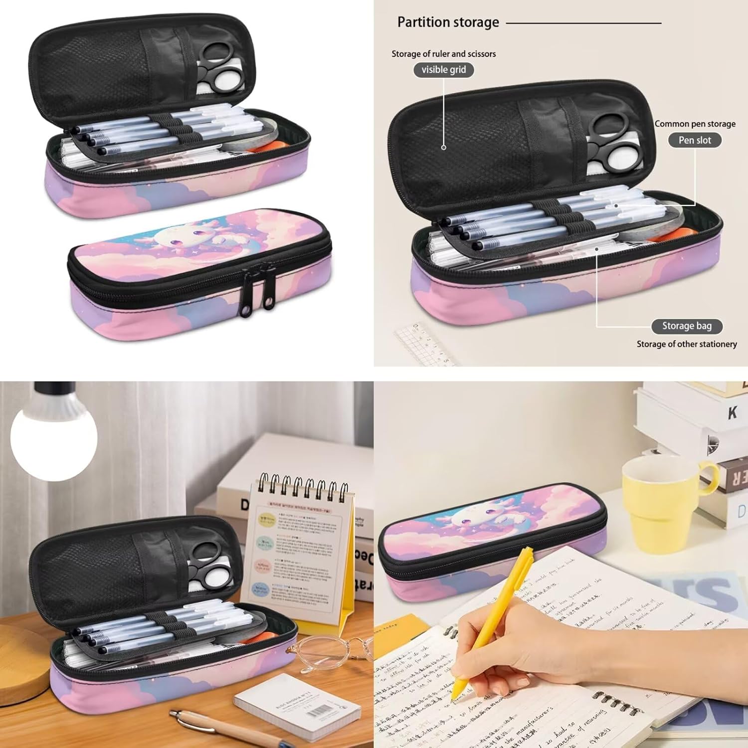 Mumeson 3 Pack Backpack School Bag Set for Girls Boys Large Capacity Bookbags Daypack 17 Inch Kids School Bags with Thermal Lunch Bags Small Pencase Pen Box