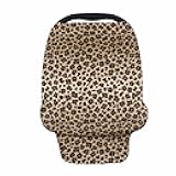 Forchrinse Leopard Cheetah Animal Print Baby Car Seat Canopy for Boys Girls - Soft Nursing Breastfeeding Cover Stroller Cover Baby Car Seat Cover