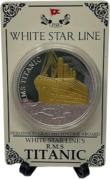 Titanic Ticket with Coin Display RMS Titanic Memorabilia Gifts Boarding Pass