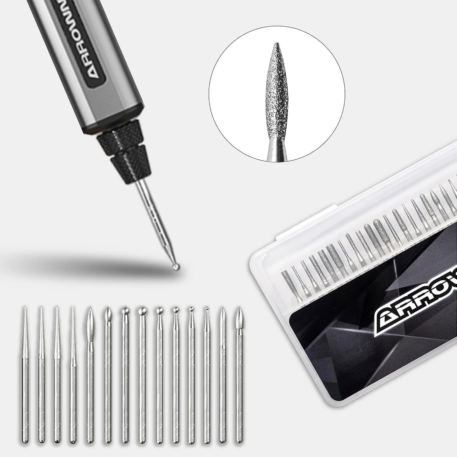 Carving Bits Wood Engraving Router Bit with (2.35mm) Shank, 30 Pcs Engraving Bits to Meet Your Different Needs, Durable Rotary Tools Accessories for DIY Woodworking, Carving