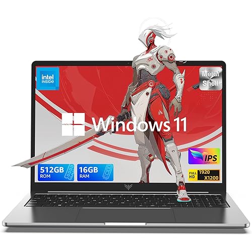 2025 Laptop, Laptop Computer with Intel Twin Lake N150 Processor(Up to 3.6GHz), 16GB DDR4 512GB SSD Windows 11 Laptop, 15.6" IPS 1080P, USB3.2, Long Battery Life