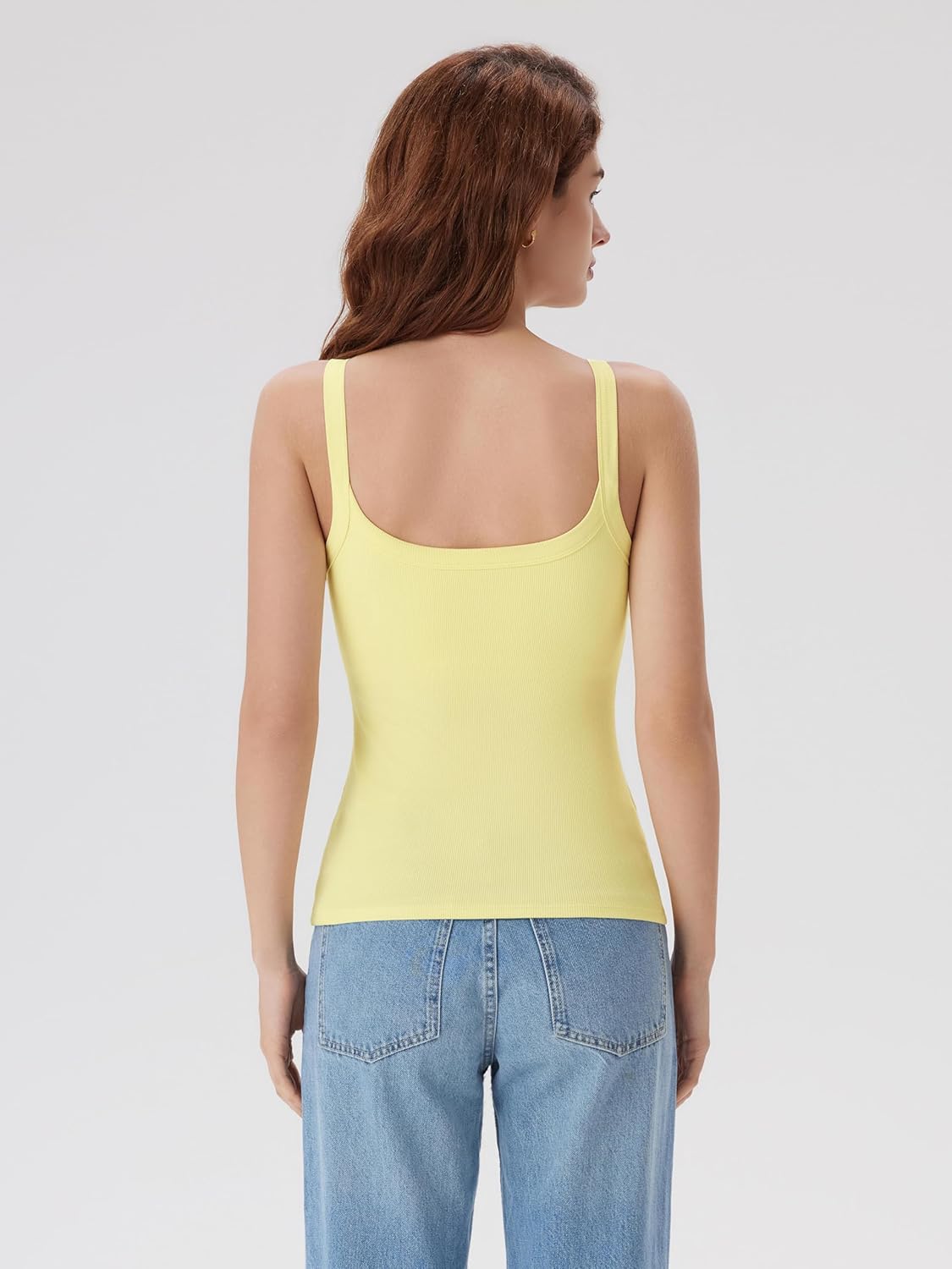 SUUKSESS Women Cotton Rib Padded Tank Tops Sleeveless Spaghetti Strap Square Neck Tops Summer Camisole Going Out Shirts - Image 2