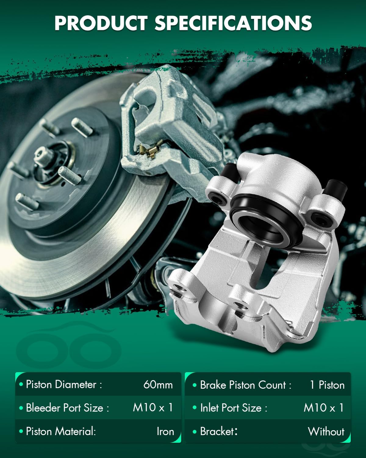 SCITOO Front Brake Calipers Without Bracket 19-3332 19-3333 Compatible For BMW For X4 2016-2018,For BMW For X5 2007-2018,For BMW For X6 2014-2019