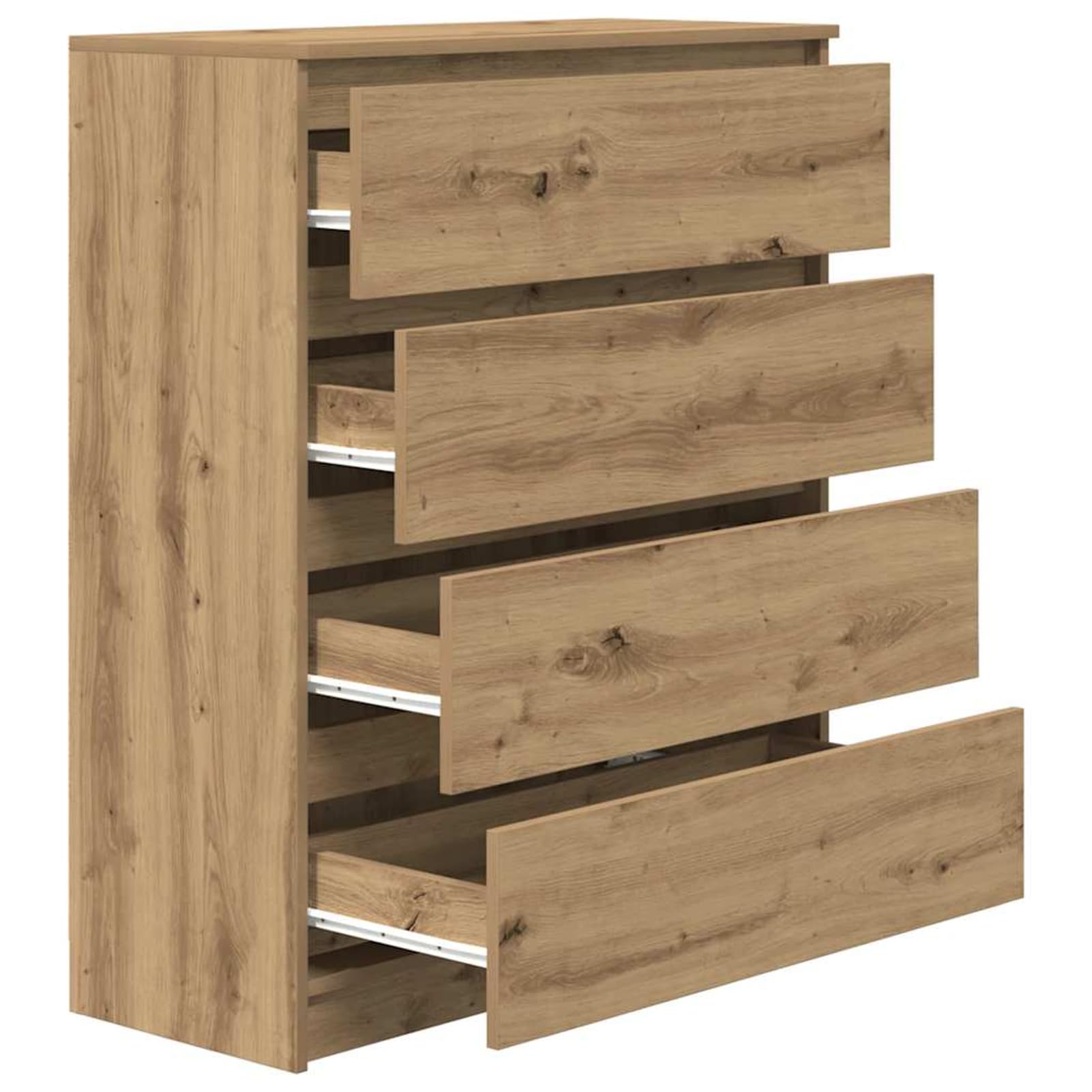 Credenza in legno di rovere Artisan, 80 x 35 x 99 cm, design minimalista con vano spazioso e struttura robusta per un arredamento versatile