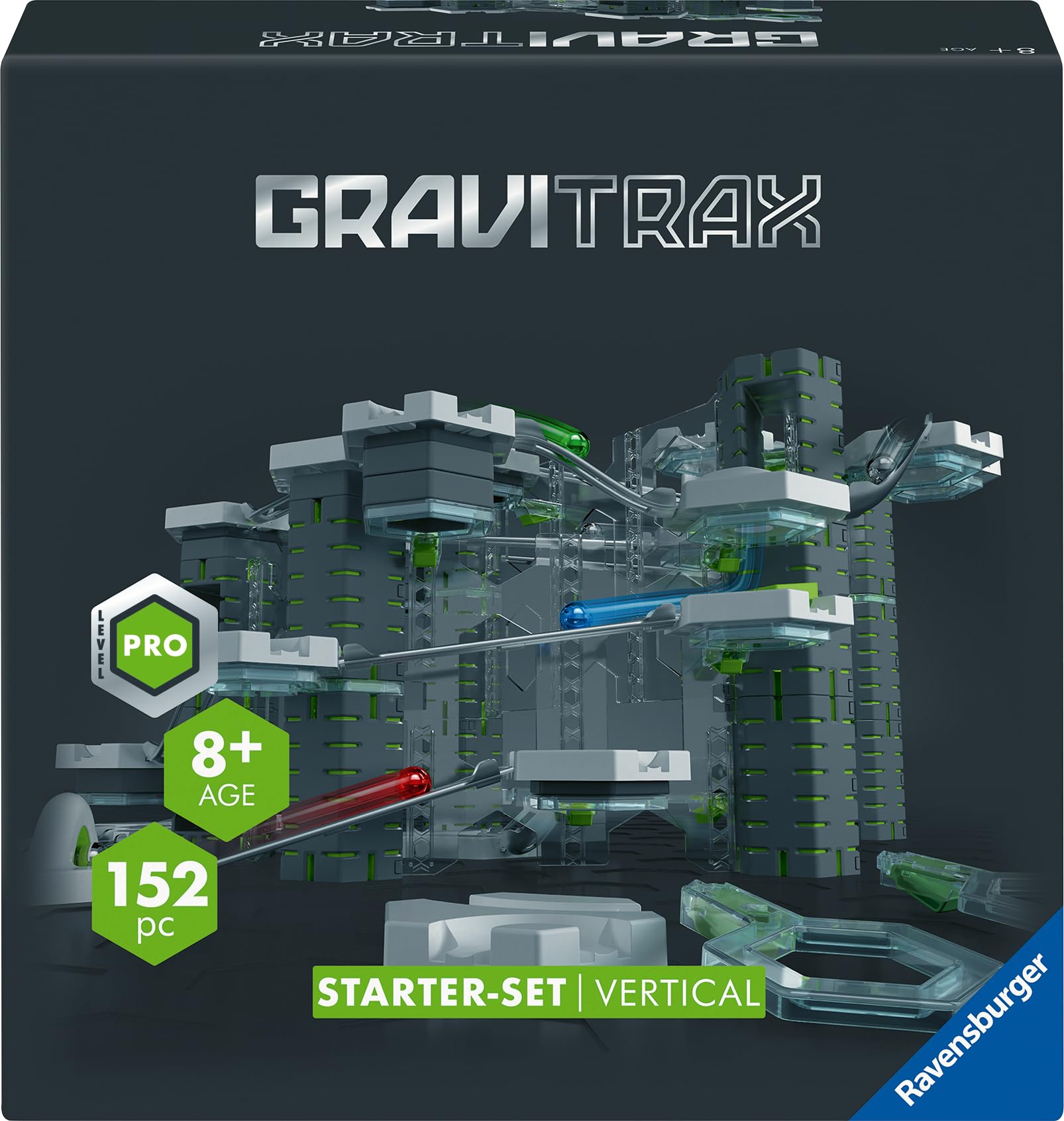 Ravensburger GraviTrax Pro Starter Set Vertical – Circuit à Billes 3D avec piliers et balcons – 153 pièces – Jeu de Construction pour Enfant dès 8 Ans – Version française