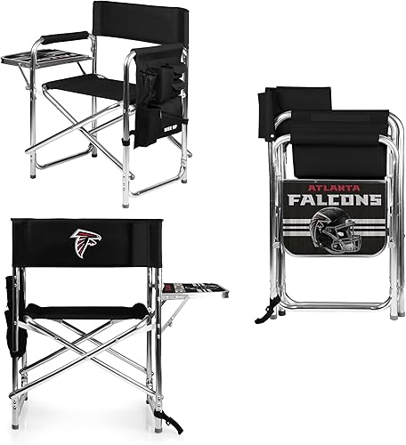 Miniatura 202 de PICNIC TIME NFL Unisex-Adult NFL Sports Chair with Side Table, Beach Chair, Camp Chair for Adults Negro