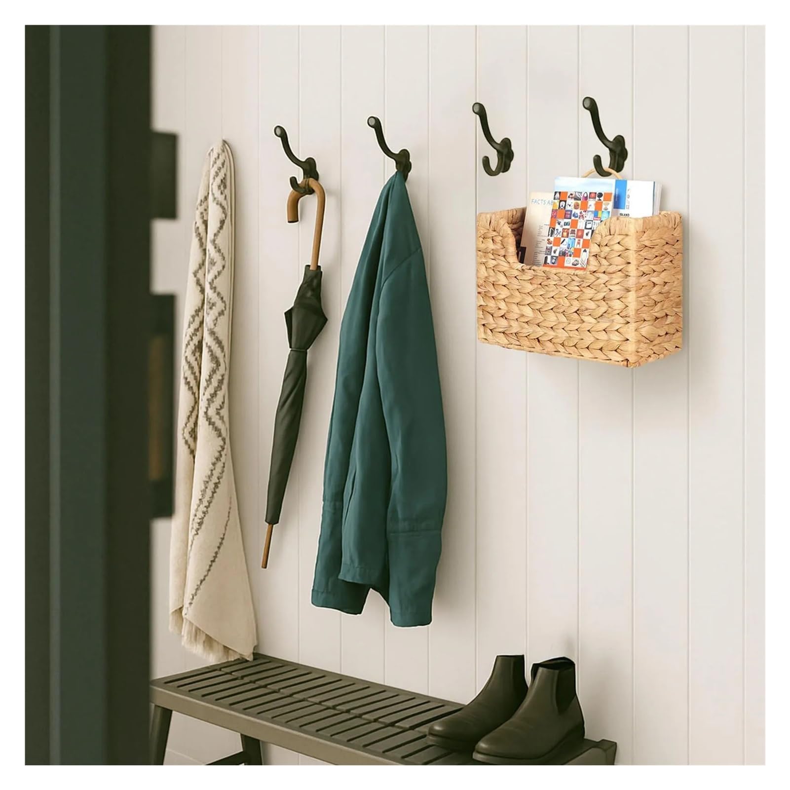 Cesta de almacenamiento for colgar en la pared, tejido vid calabaza, revistero ratán, decoración del hogar for sala estar y dormitorio Para Hogar