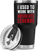 Panvola I Used To Work With Absolute Legend Vacuum Insulated Tumbler Farewell Going Away Gift For Coworker Retirement Gifts For Grandma Grandpa Dad Husband Office Stainless Steel (Black, 30 Ounces)