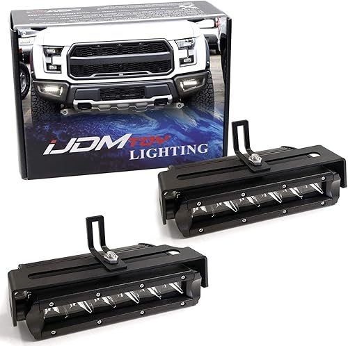 Miniatura 1 de iJDMTOY Kit de barra de luz antiniebla LED SR de 30 W compatible con Ford Raptor 2017-2020, incluye barras de luz LED de una fila de alta potencia