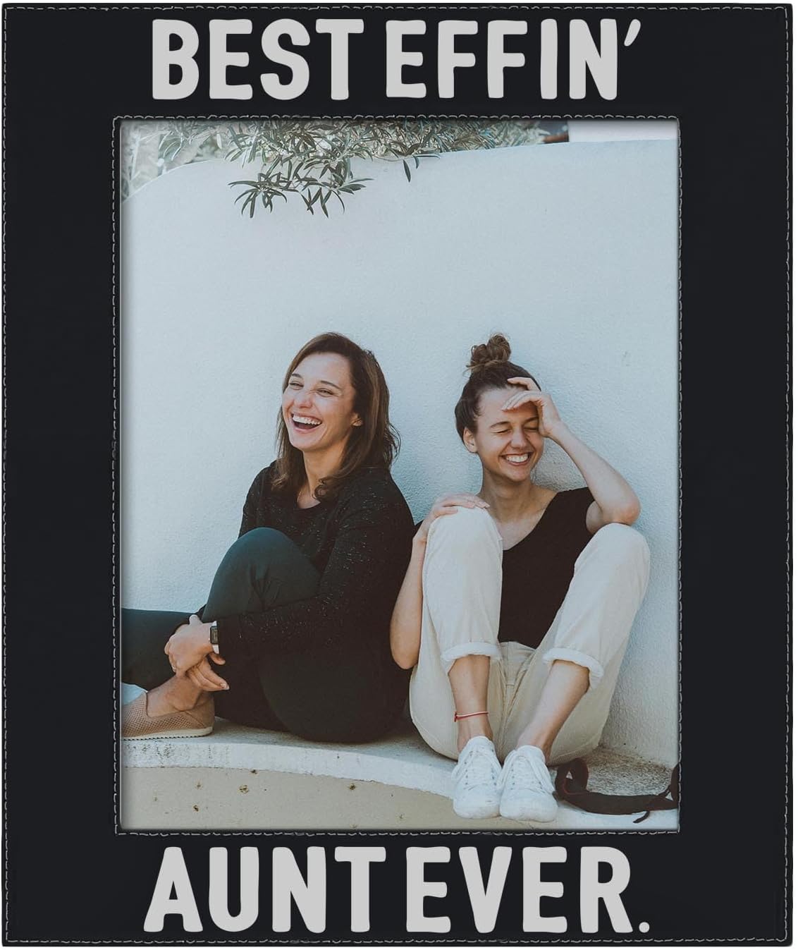 ThisWear 8x10 Picture Frame Black for Best Efffin Aunt Ever 8x10 Leatherette Photo Frame Black