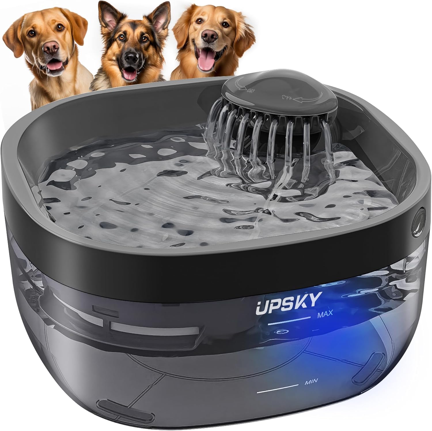 UPSKY Dog Water Fountain, 1.8Gal/7L Large Automatic Dog Water Bowl Dispenser, Ultra