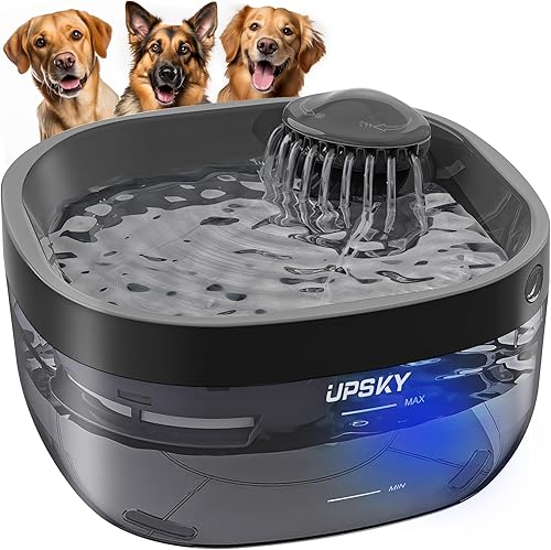 UPSKY Fuente de agua para perros, dispensador automático grande de agua para perros, fuente de agua ultra silenciosa para gatos, fuente de agua para