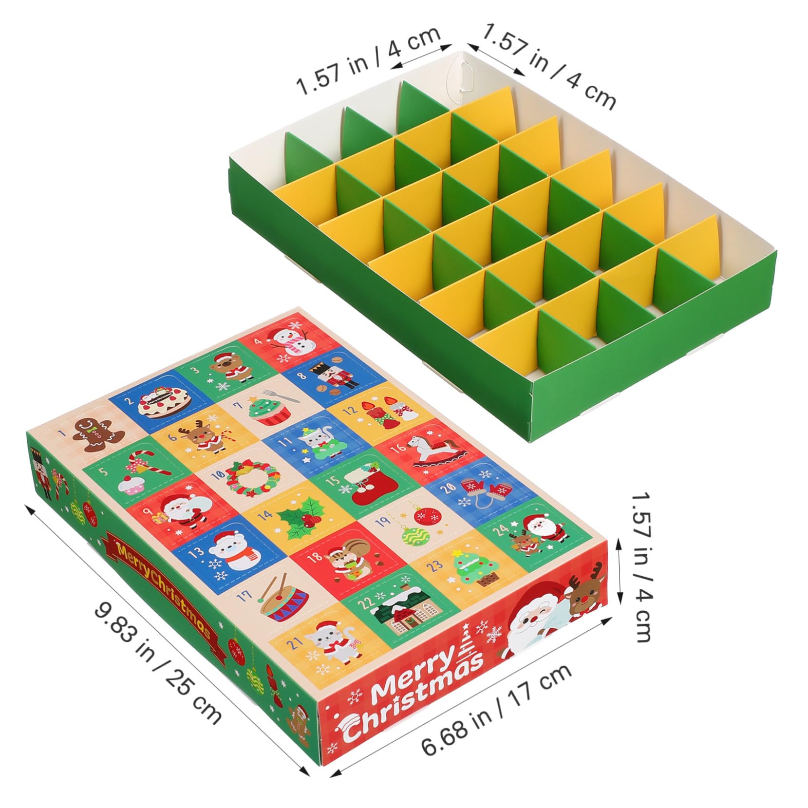 Alipis 5pezzi Scatole Vuote di Carta per Calendario di Natale Scatole Regalo da Riempire per Vacanze del Calendario Avvento per Conto alla Rovescia di Natale