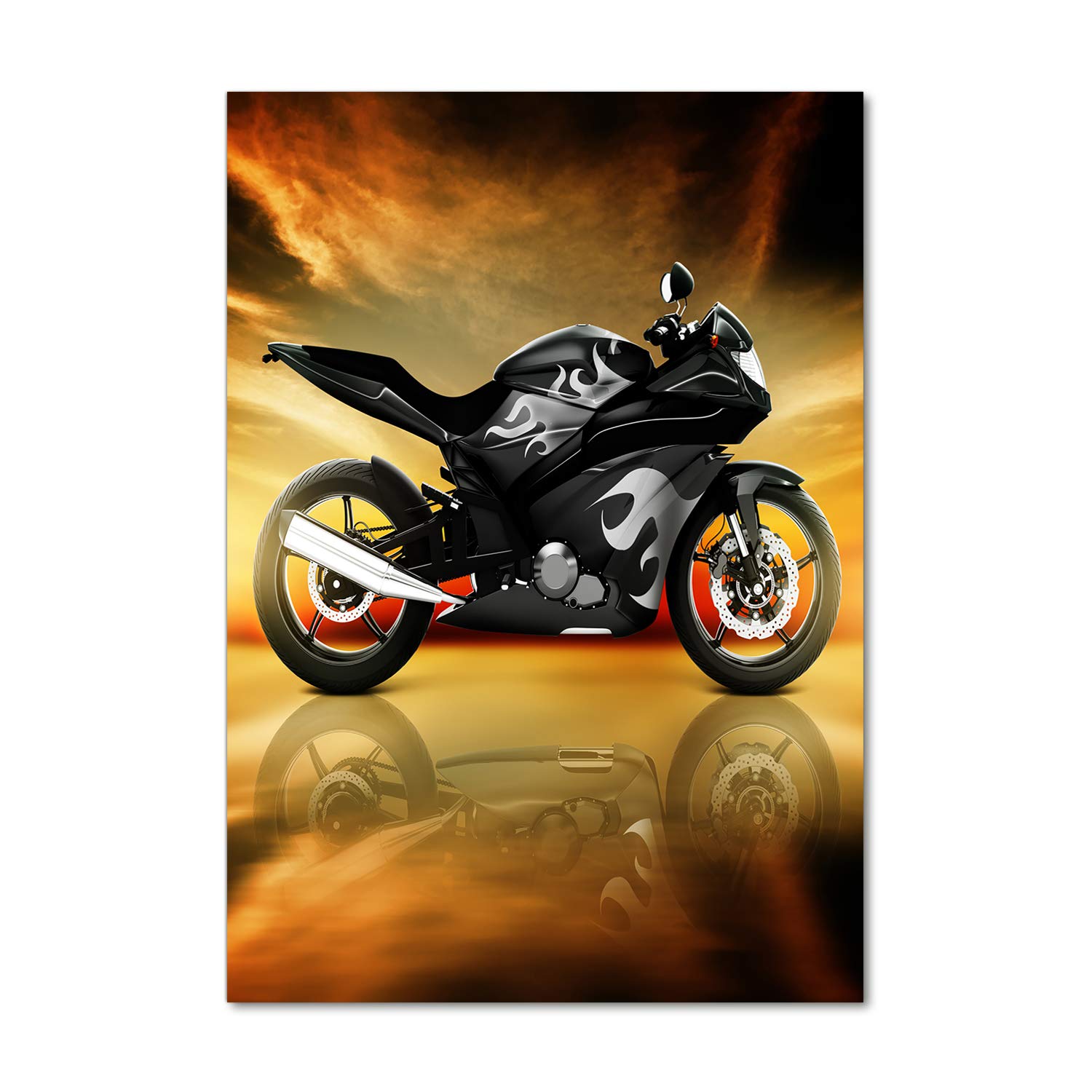 Déco mural derrière le plastique Tulup 70x100 cm tableau verre acrylique moto orange