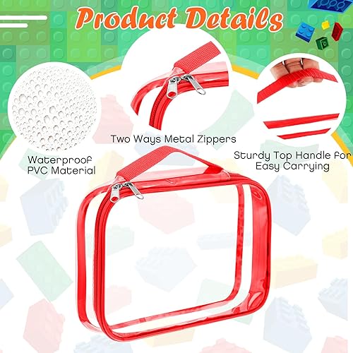 Miniatura 10 de Sanwuta Paquete de 3 bolsas de almacenamiento de juguetes con cremallera, bolsas organizadoras de PVC transparente, bolsas de juguetes impermeables