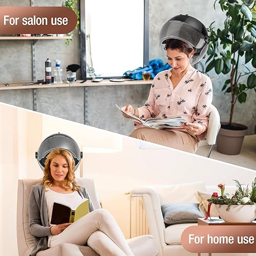 Miniatura 6 de FWOD BIBTO Ionic - Secador de pelo con capucha, secador de pelo profesional de pie de 1500 W, secador de pelo con 3 modos y ajuste de tiempo,