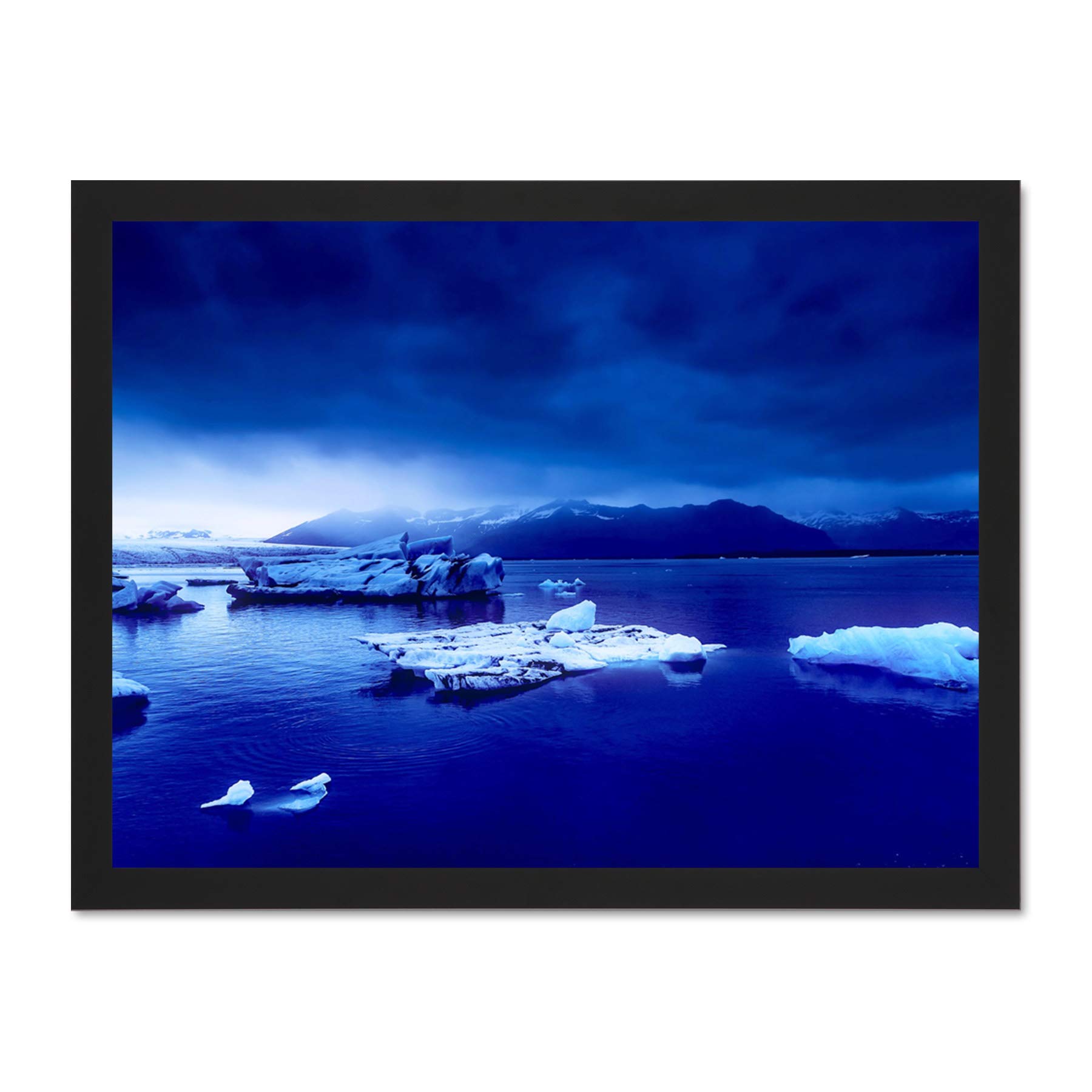 Arctic Ocean Ice Icebergs Large Framed Art Print Poster Wall Decor 18x24 inch