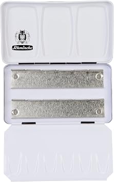 Schmincke - HORADAM AQUARELL Empty Box for 12 x 1/2 Cells, 74 913 097, Black Metal Box with Mixing Palette, for Individual Filling with 12 Half Cells HORADAM AQUARELL