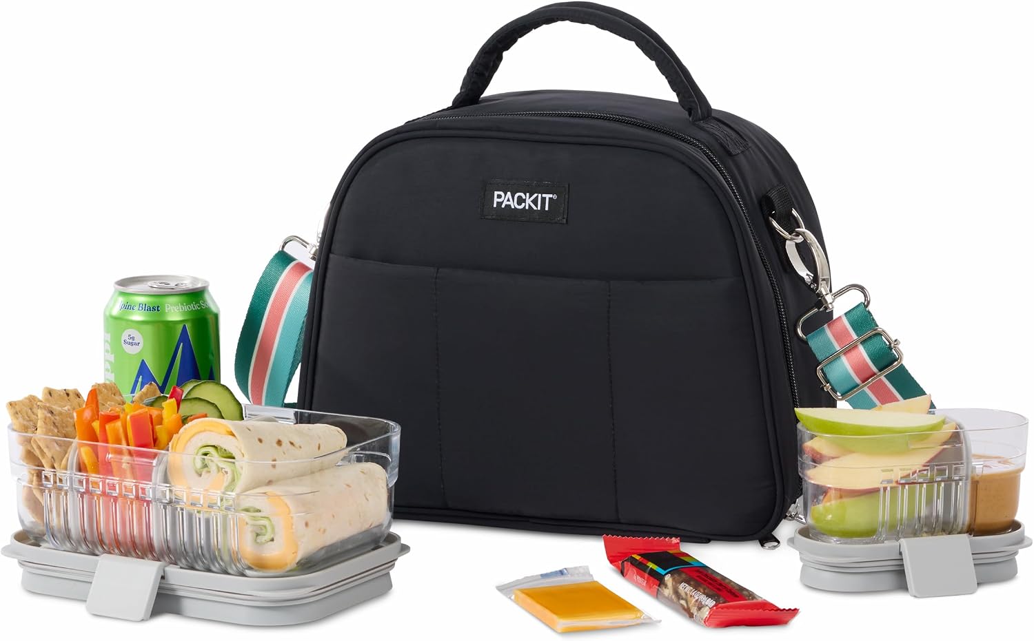 PackIt Freezable York Lunch Box 3.8L Capacity, Black