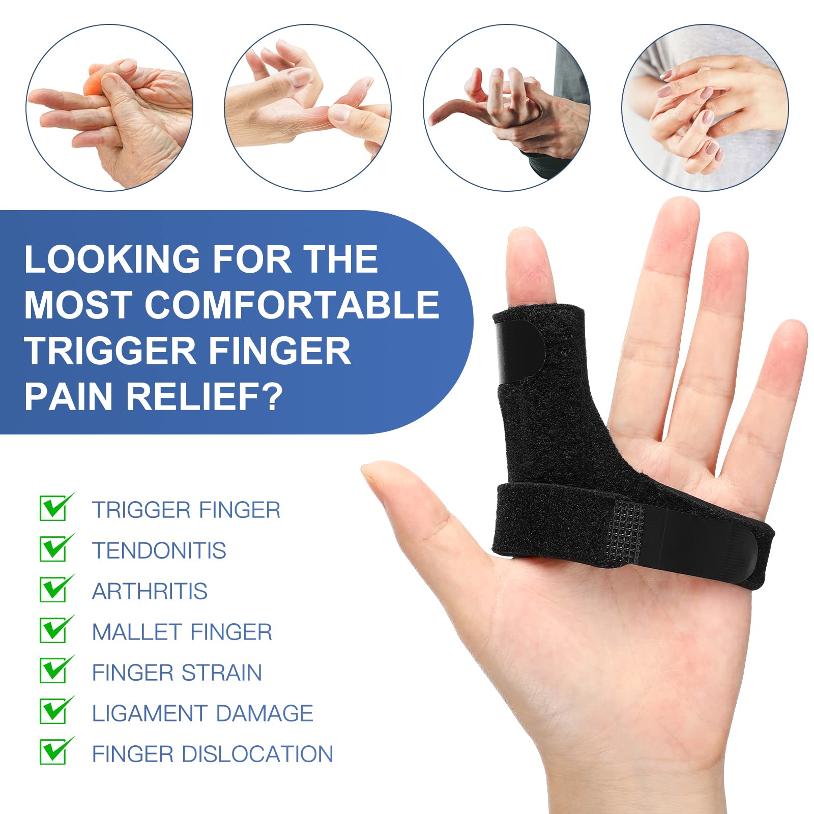Buy Trigger Finger Splint Knuckle Brace 2 Pieces Adjustable Finger
