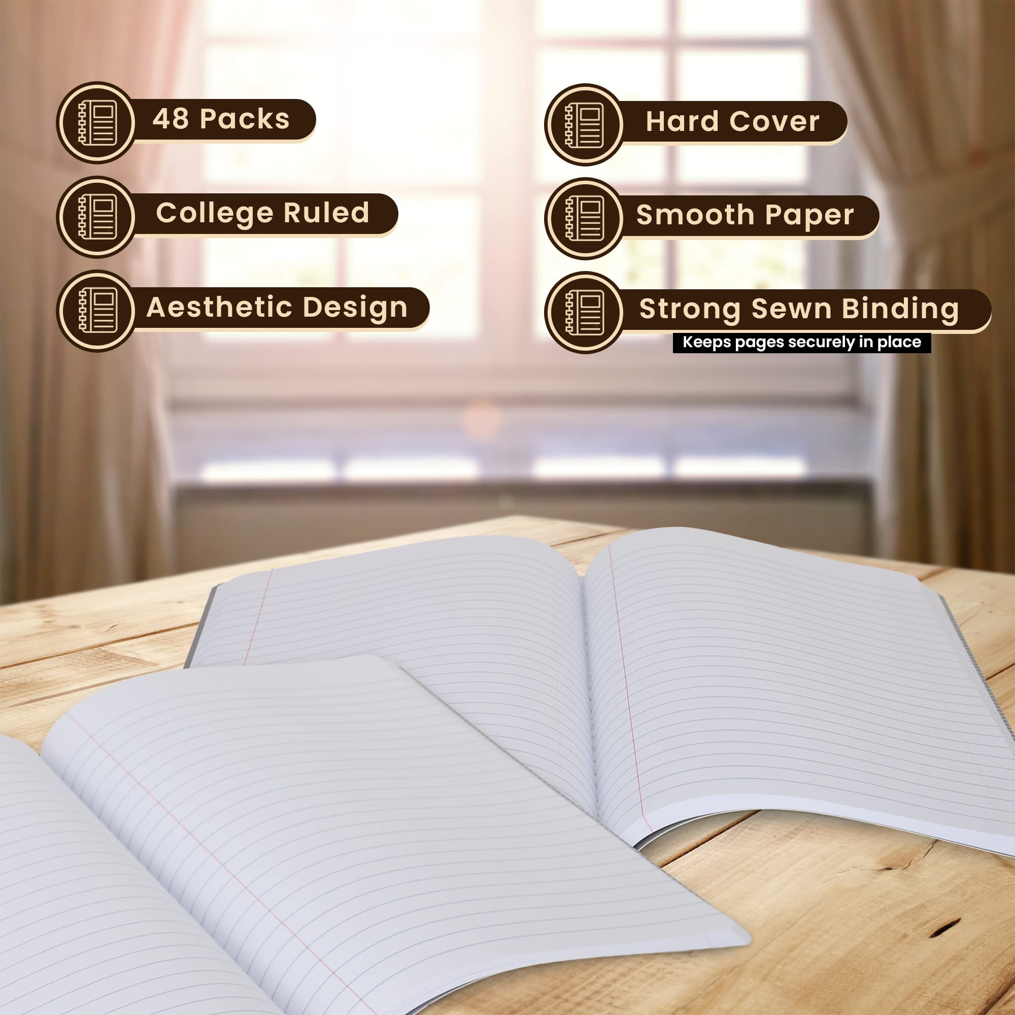 Bulk Composition Notizbücher, breit liniertes Papier, Schreibtagebücher, Marmoreinband, breit liniert, Kompositionsbücher, 100 Blatt, Schulhefte, Schulbedarf, Notizbücher, Studenten-Tagebuch,