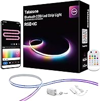 Vista 1 de 32.8ft Bluetooth RGB+IC COB Led Strip Light with App, Chasing COB Light Strip, Segmented Control, Music Sync, Color Changing Led Lights for Home
