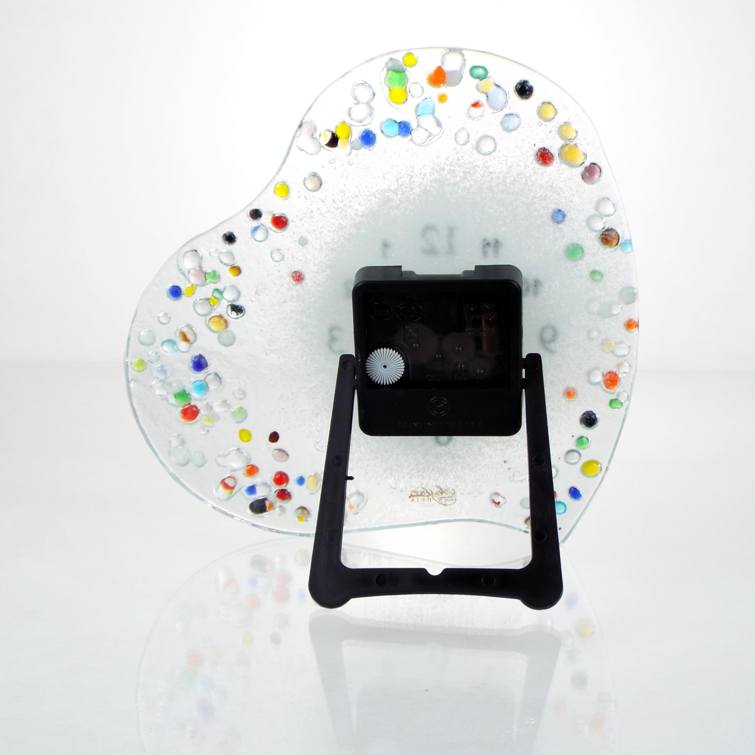 Sospiri Venezia Reloj de Mesa Cristal Murano 19x19 cm Corazón