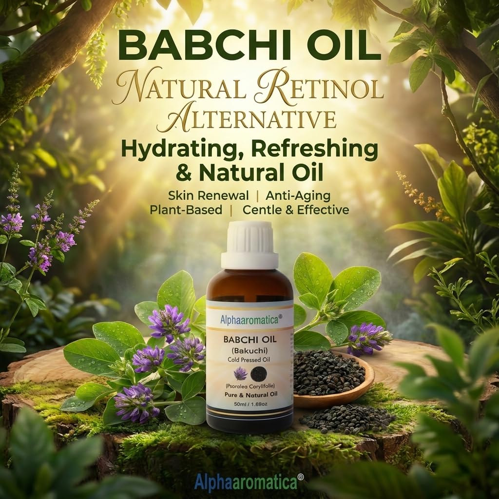 Alphaaromatica Pure Babchi (Bakuchi) Oil (Psoralea corylifolia) | Cold Pressed | Natural | Undiluted | For Skin & Massage | Men & Women | 50ml 1