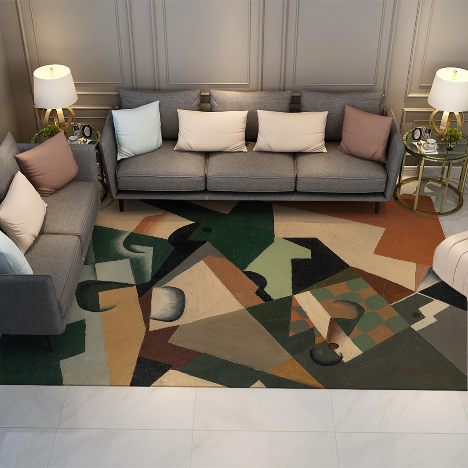 Tapis peinture à l'huile zone tapis grand format 150x240cm abstrait