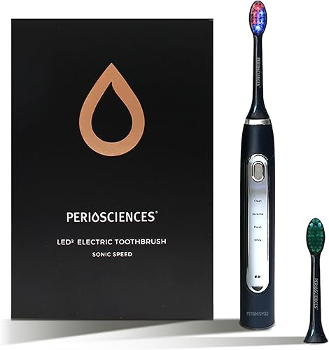 PerioSciences - Cepillo de dientes eléctrico LED - Cepillo de dientes sónico recargable de 4 modos de cepillo para cuidado bucal con terapia de luz