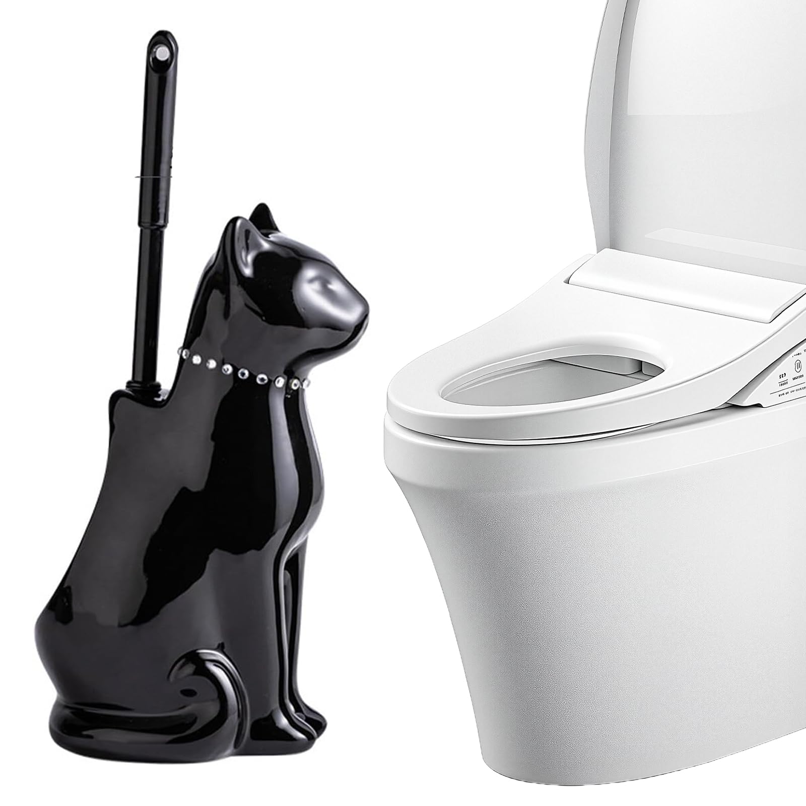 Szczotka do toalety z długą rączką i ceramicznym uchwytem – zestaw uchwytów