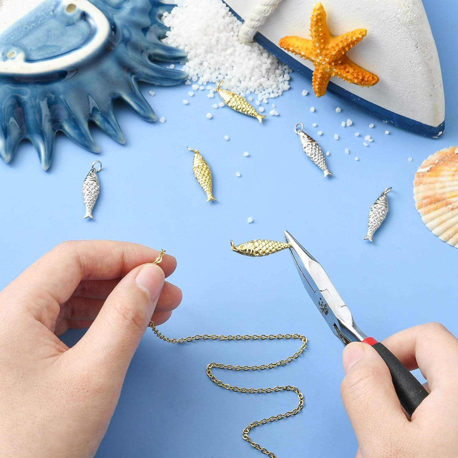 KitBeads 6pcs Gold Plated Fish Charms Brass 3D Koi Fish Charms CZ Ocean Sea Life Charms for Jewelry Making Bracelets Necklace Earrings Crafts - Image 5