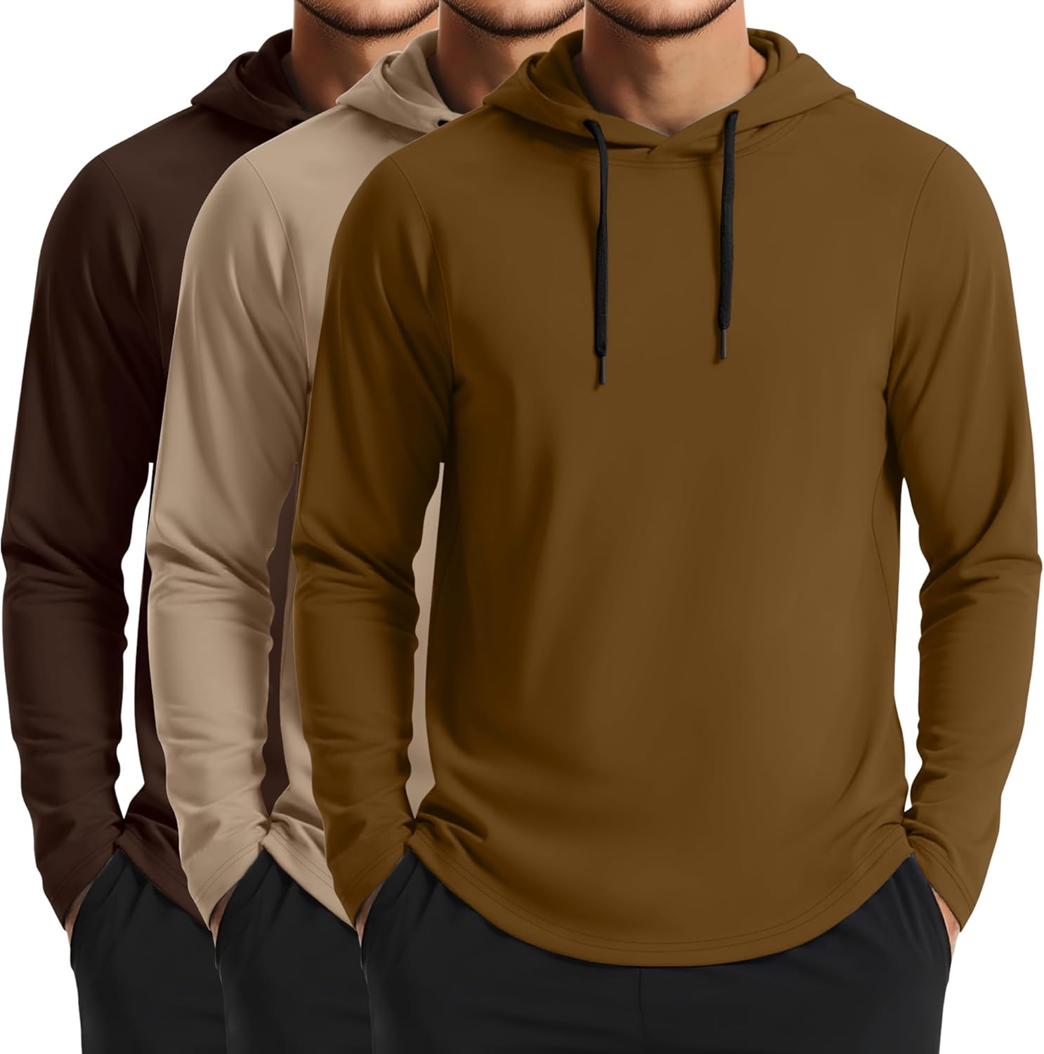 August Alley 3 Pack Mens Big and Tall Hoodies Pullover Loose Fit Casual Athletic Long Sleeve Hooded Sweatshirts
