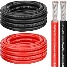 6 Gauge Marine Wire, 6 AWG Tinned Copper Electrical Wire, Boat Cable for Automotive, Solar, Car Audio, Trailer, Camper & Marine Wiring6 AWG, 10FT Red + 10FT Black