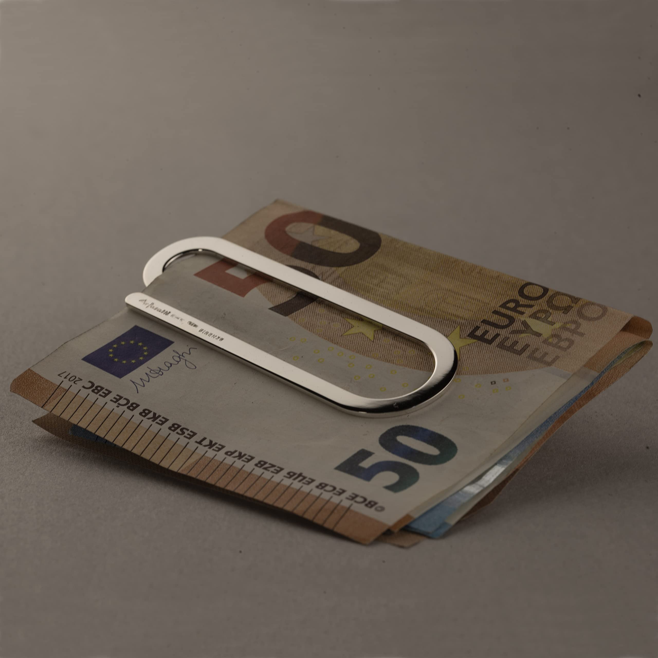 Fermasoldi Graffetta in Argento Sterling 925 Piatta Lunga. Clip Fermasoldi Graffetta Grande.