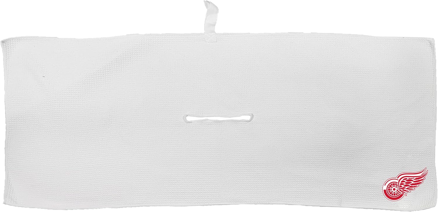 Team Golf NHL NHL Microfiber Towel - 16" X 40" (White) with Carabiner Clip, Premium Microfiber with Deep Waffle Pockets- Superior Water Absorption and Quick Dry Golf Cleaning Towel