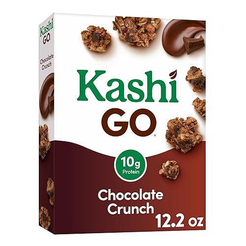 Kashi GO - Cereal de desayuno proteína vegana cereales de fibra crujiente de chocolate caja de 122 onzas 1 caja