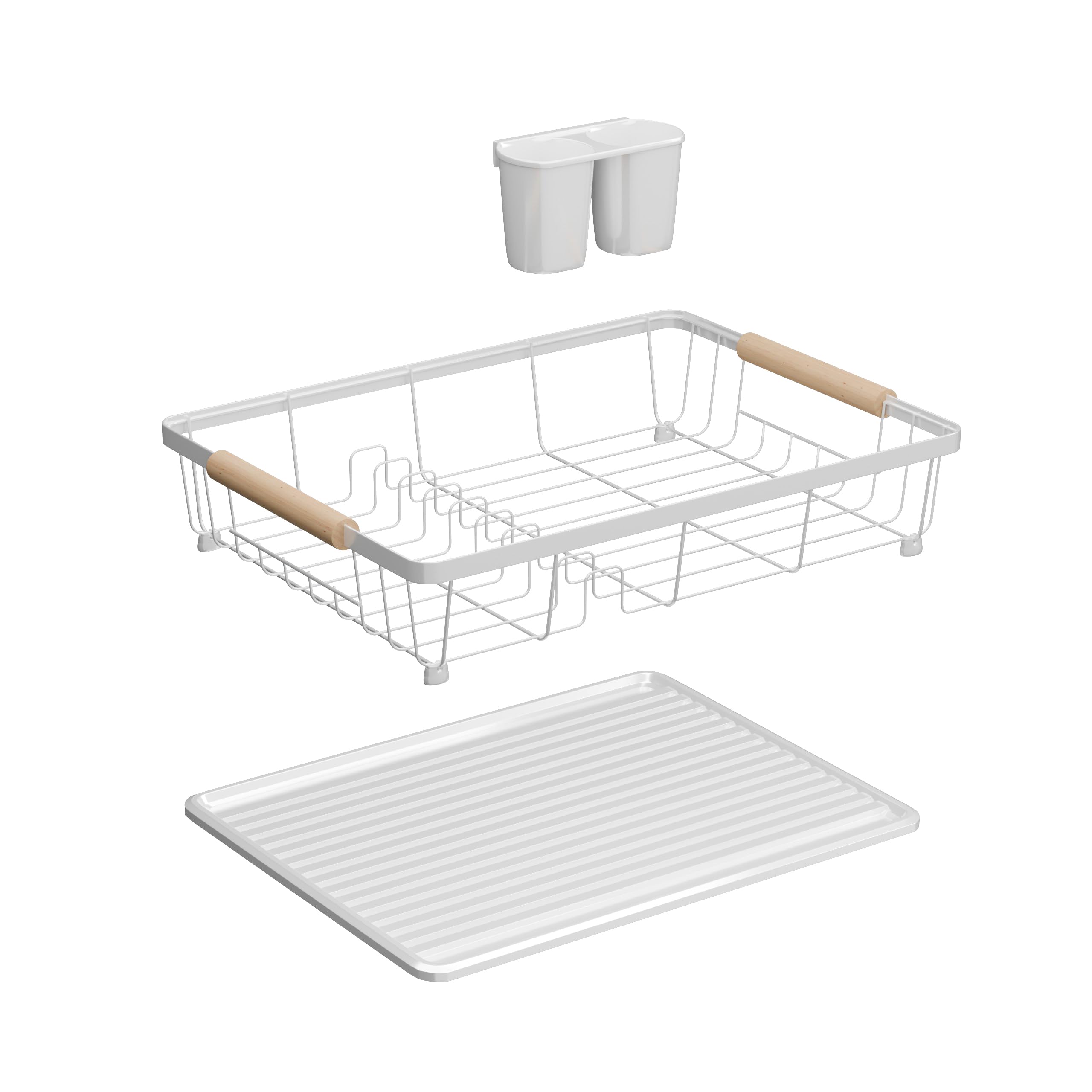 Abtropfgestell Geschirr Edelstahl Weiß 43x31,5x11,3 cm - Geschirrabtropfgestell Kitchen - Geschirrständer - Moderne Abtropfgestell - Dish Drainer