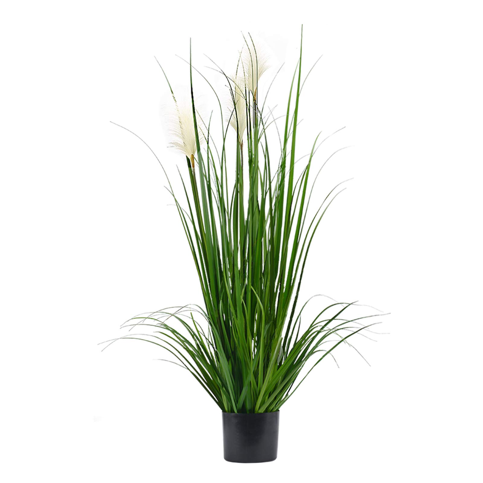 Luxsego Artificial Greenery Plants with Reed Flowers, 46 Inches Flower Topiary Shrubs with Pot, Artificial Greenery Silk Plants for House Decorations, Lobby, Bathroom, Wedding, Garden, Office(Green)