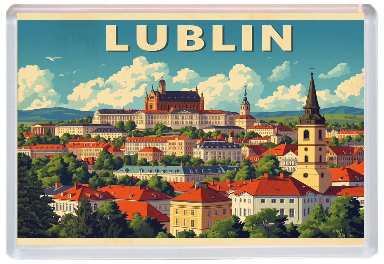 Baked Bean Store Multicolor Lublin - Poland - Jumbo Artistic Fridge Magnet 96 X 67Mm Bbsfhm3470