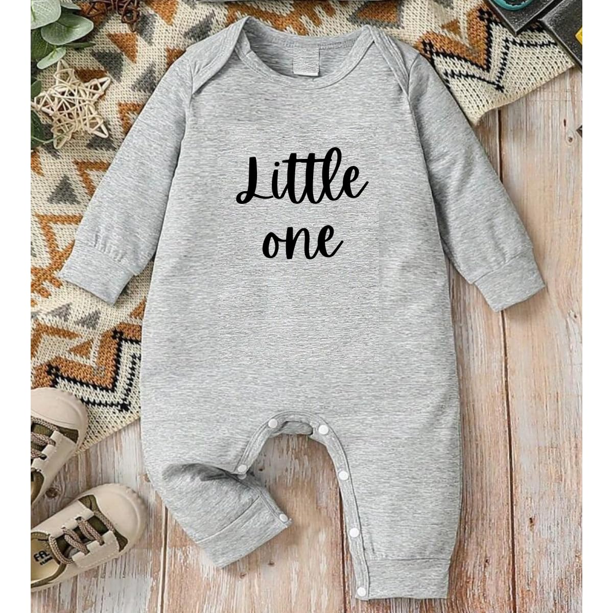 TuddyBuddy 100% Cotton Multi Color Romper/Sleepsuit/Jumpsuit for Baby Boy & Baby Girl (Blue Clouds & Grey Little One, 0 Months-3 Months) - Image 2 thumbnail