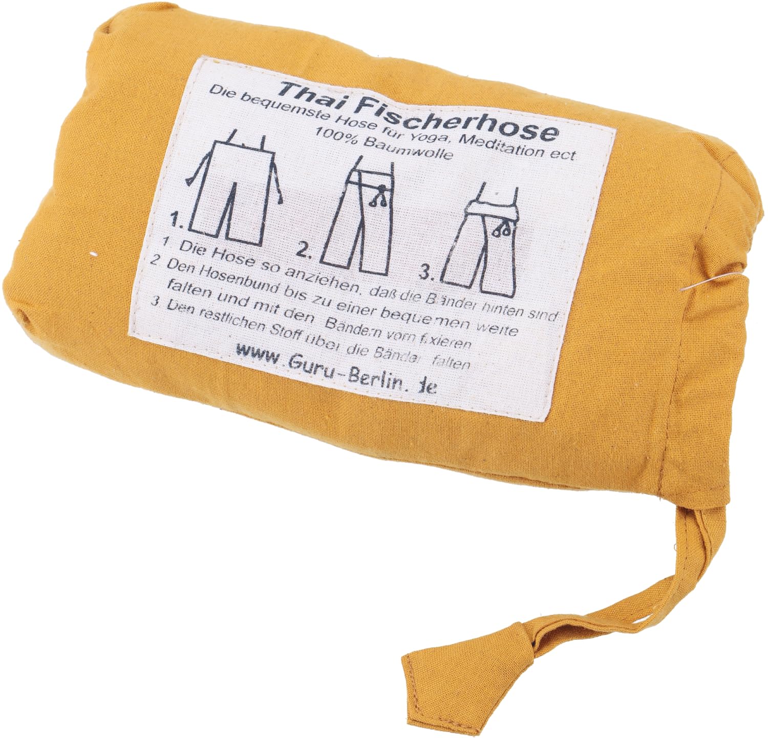 GURU SHOP Pantalon de pêche thaïlandais en coton solide, pantalon portefeuille, pantalon de yoga, taille unique, homme/femme, bleu, taille : taille unique